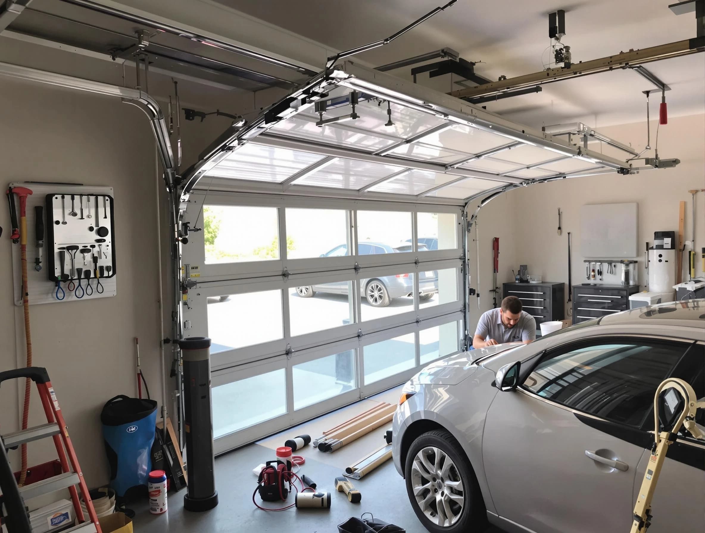 Garage door noise reduction service by Syracuse Garage Door Repair in Syracuse