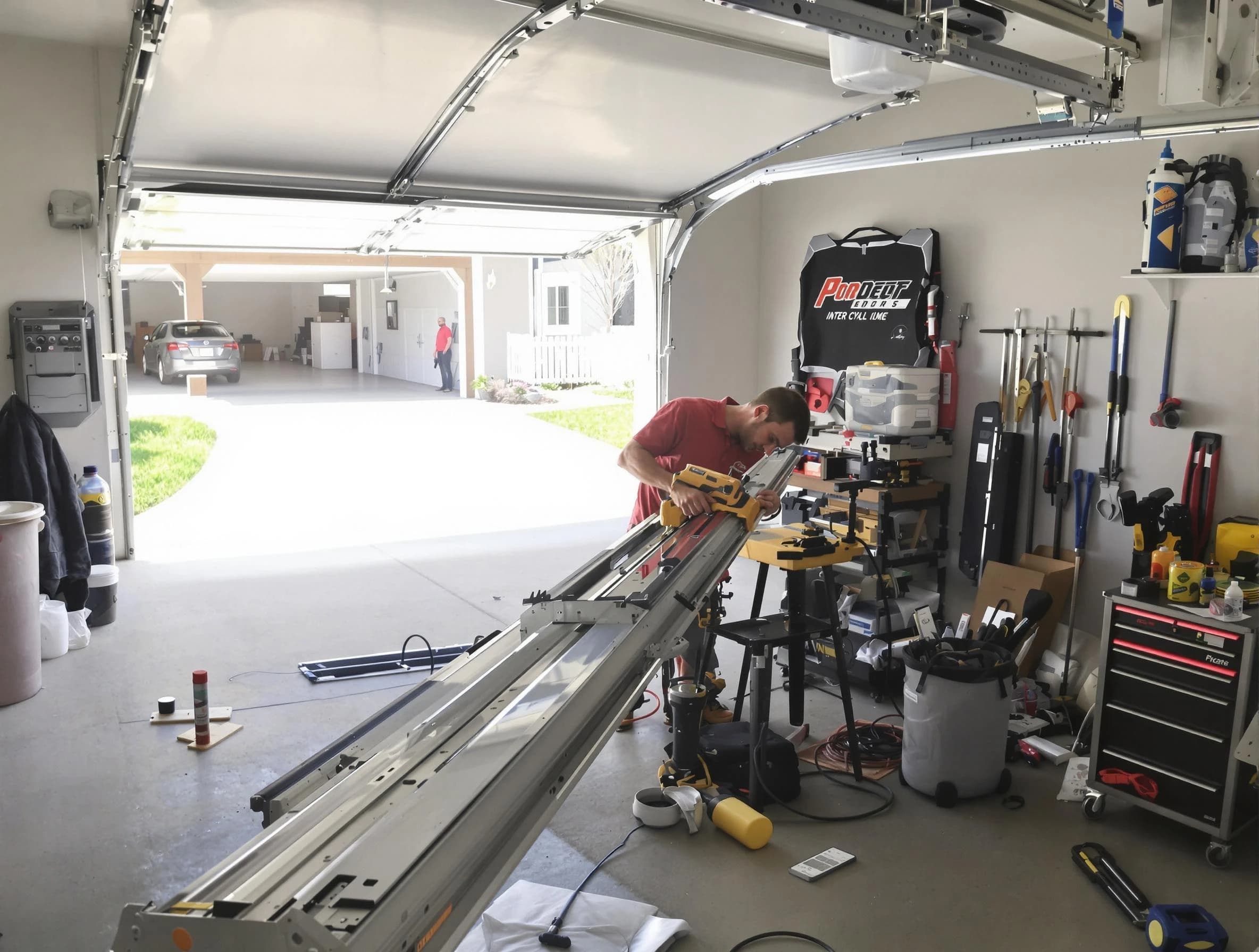 Syracuse Garage Door Repair expert performing track repair in Syracuse