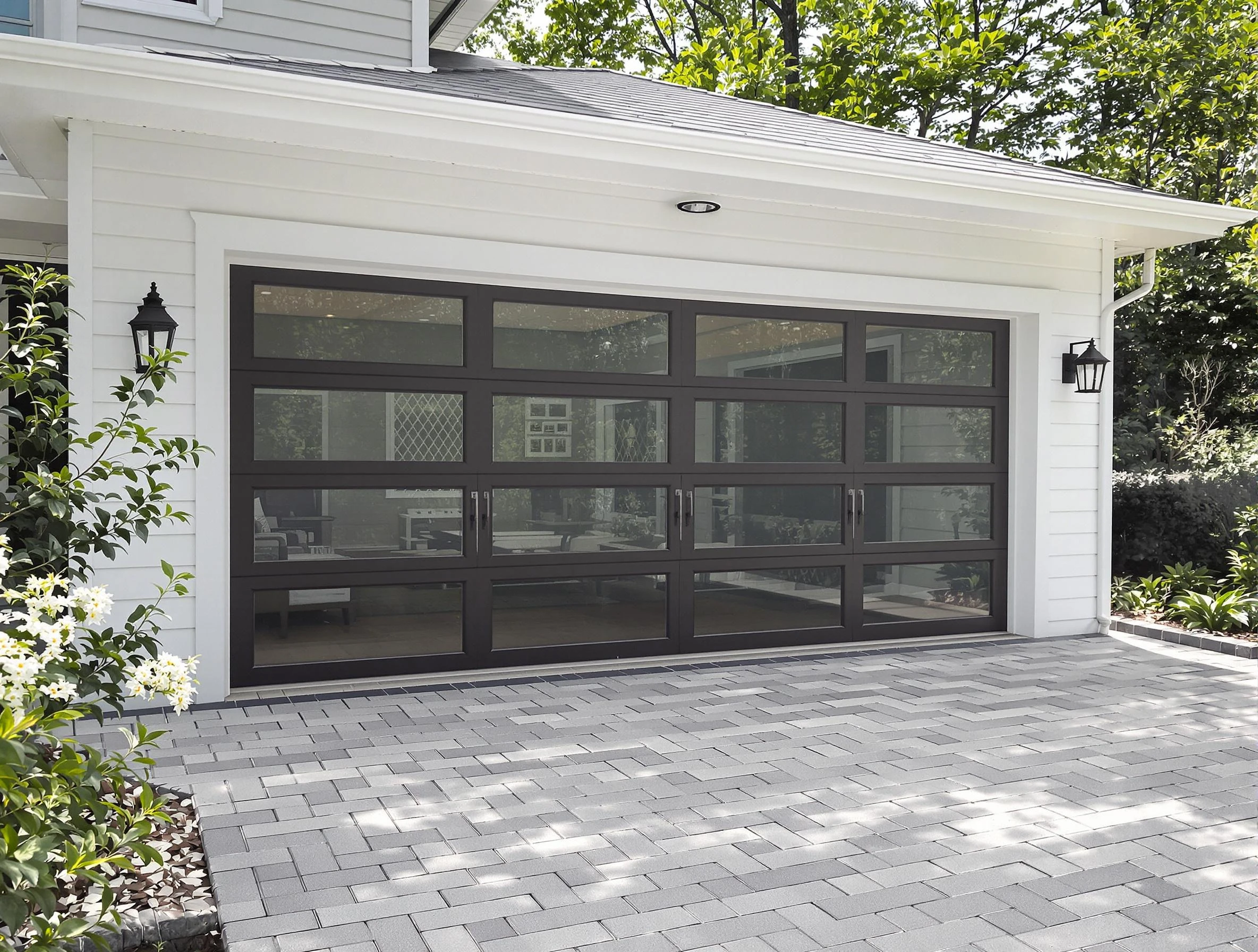 Syracuse Garage Door Repair design specialist presenting custom garage door options to Syracuse homeowner