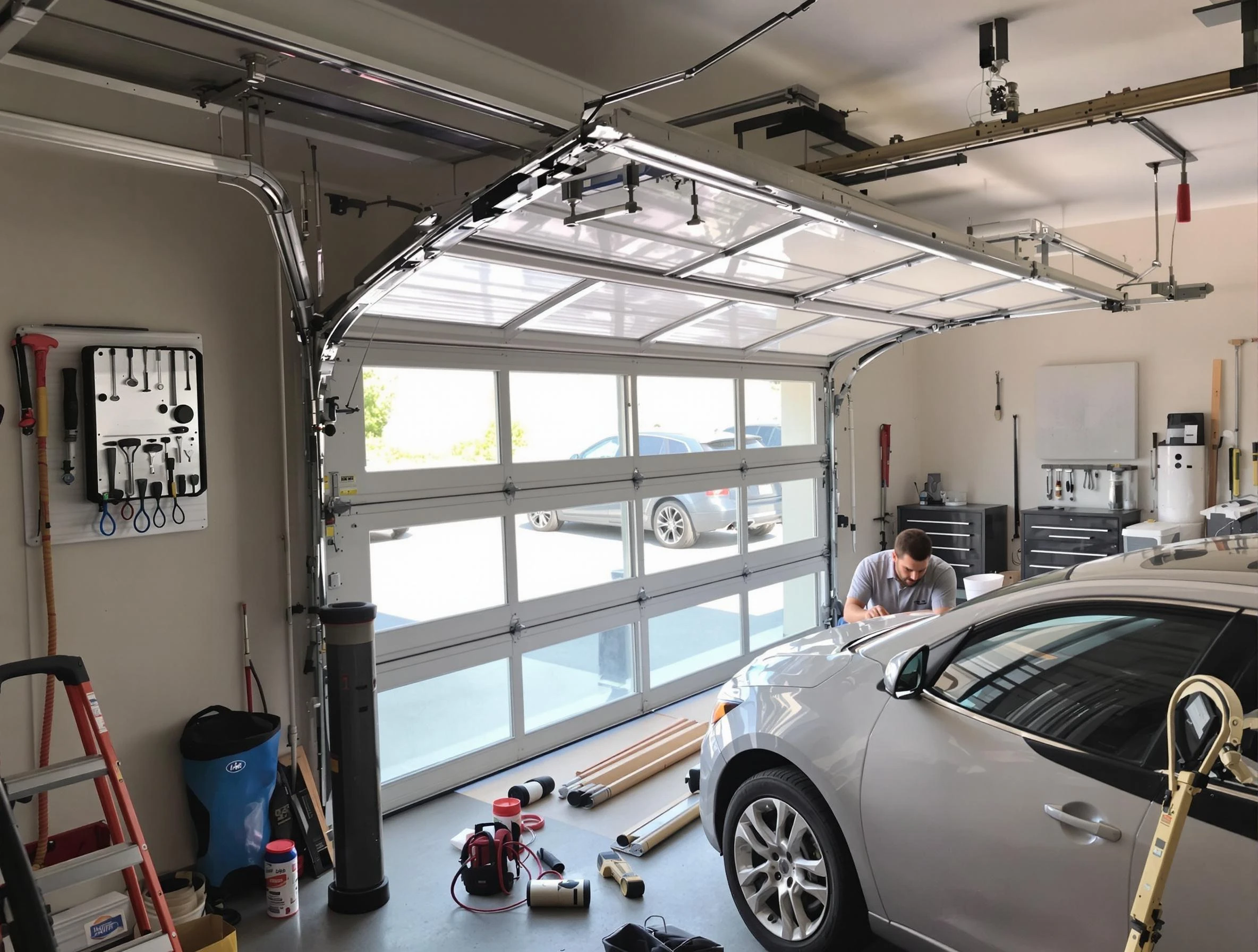 Garage door noise reduction service by Syracuse Garage Door Repair in Syracuse